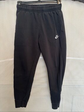 Nike Black Jogger Sweatpants with White Swoosh